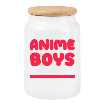Anime Statement Asiatisch Cosplay Comic Geek Manga - Keksdose mit Holzdeckel - Weiß - Vorne