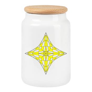 Étoile dans Astroid - Boîte à biscuits avec couvercle en bois - blanc - Devant