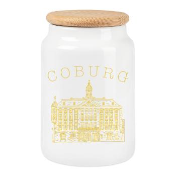 Coburg, Hôtel de ville historique, Bavière, Allemagne - Boîte à biscuits avec couvercle en bois - blanc - Devant