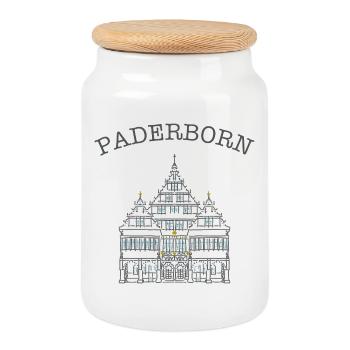 Paderborn, Hôtel de ville historique, Allemagne - Boîte à biscuits avec couvercle en bois - blanc - Devant