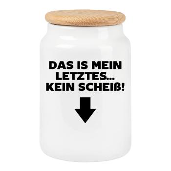 Schwanger Statement Schwangerschaft Babybauch - Keksdose mit Holzdeckel - Weiß - Vorne