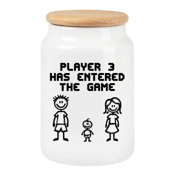 Déclaration de grossesse de naissance de bébé - Boîte à biscuits avec couvercle en bois - blanc - Devant