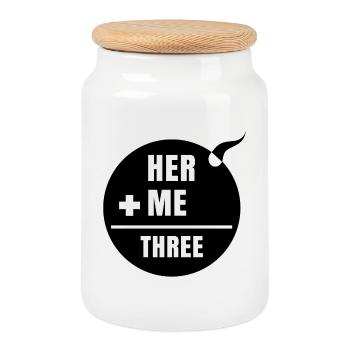 Parentalité Déclaration des parents Famille enceinte - Boîte à biscuits avec couvercle en bois - blanc - Devant