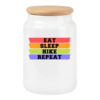 Hikers Hiking Statement Nature Lovers Mountains - Cookie Jar with Wooden Lid - white - Front