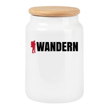 Wanderwege Wandern Spruch Touren Naturerlebnis - Keksdose mit Holzdeckel - Weiß - Vorne
