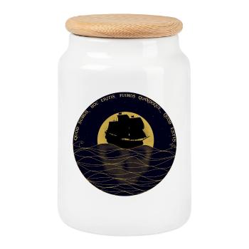 Eritis quod sumus hoc - Boîte à biscuits avec couvercle en bois - blanc - Devant
