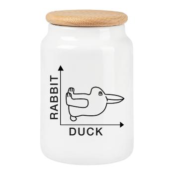 Rabbit - Duck - Nerdshirt - Keksdose mit Holzdeckel - Weiß - Vorne