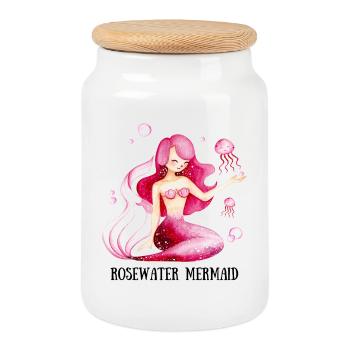 Rose-Water Mermaid - Keksdose mit Holzdeckel - Weiß - Vorne