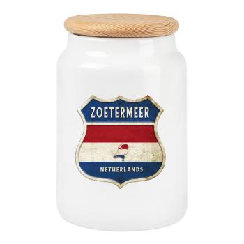 Zoetermeer Niederlande Wappen Design - Keksdose mit Holzdeckel - Weiß - Vorne
