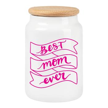 Meilleure maman de tous les temps - Boîte à biscuits avec couvercle en bois - blanc - Devant