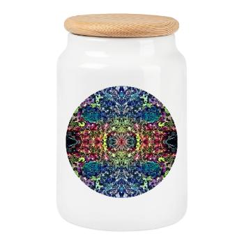 Nature Mandala Paysage Sous-marin - Boîte à biscuits avec couvercle en bois - blanc - Devant