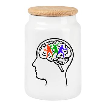 Player Sport Padel Padel Team Statement - Cookie Jar with Wooden Lid - white - Front