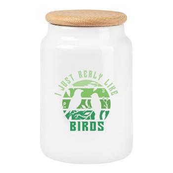Vogel Design - Cookie Jar with Wooden Lid - white - Front
