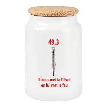49.3 - Boîte à biscuits avec couvercle en bois - blanc - Devant