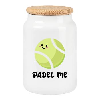 Player Statement Balls Sport Padel Tennis - Cookie Jar with Wooden Lid - white - Front