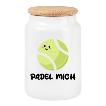 Balls Sport Player Padel Statement Fans - Cookie Jar with Wooden Lid - white - Front