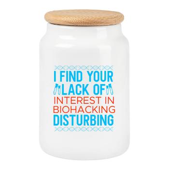 Biohacking Design - Keksdose mit Holzdeckel - Weiß - Vorne