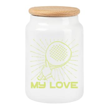 Spieler Racket Training Padel Turnier Statement - Keksdose mit Holzdeckel - Weiß - Vorne