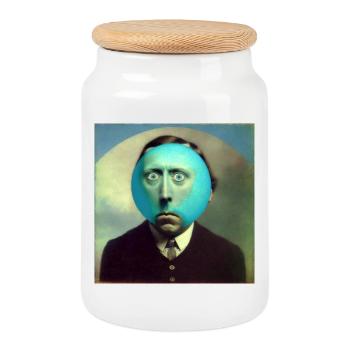 Surreal 02 - Keksdose mit Holzdeckel - Weiß - Vorne
