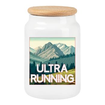 Ultra en cours d’exécution - Boîte à biscuits avec couvercle en bois - blanc - Devant