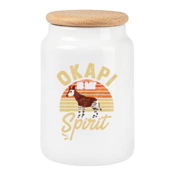 Okapi ist mein Seelentier - Keksdose mit Holzdeckel - Weiß - Vorne