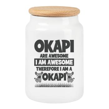 Okapi Design - Keksdose mit Holzdeckel - Weiß - Vorne