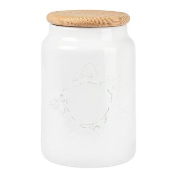 Planet Earth, Trees, Climate Protection, Environment - Cookie Jar with Wooden Lid - white - Front