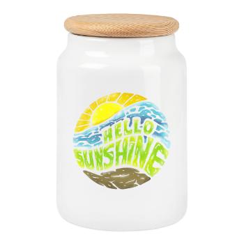 Sommer, Sonne, Lieblingszeit! Hello Sunshine! - Keksdose mit Holzdeckel - Weiß - Vorne