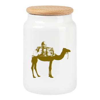 Jamal AL-Mahamel - Keksdose mit Holzdeckel - Weiß - Vorne