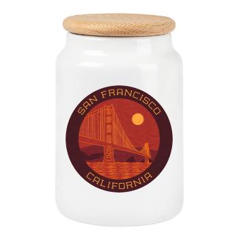 San Francisco | Golden Gate Bridge - Keksdose mit Holzdeckel - Weiß - Vorne