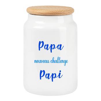 Mission de papa accomplie nouveau challenge être  - Boîte à biscuits avec couvercle en bois - blanc - Devant