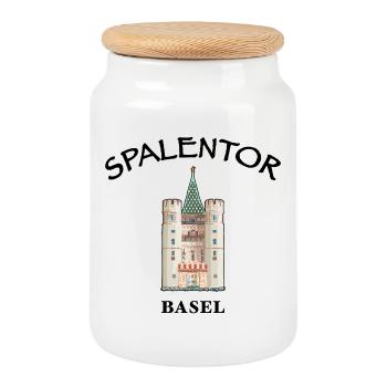 Basel, Spalentor, Schweiz - Keksdose mit Holzdeckel - Weiß - Vorne