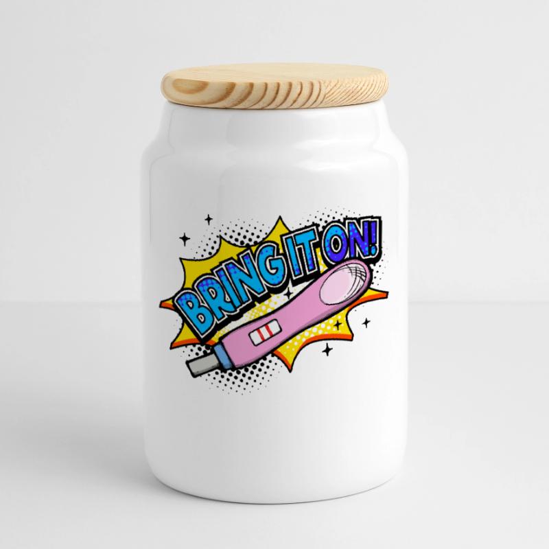 Déclaration de grossesse mère bébé Boîte à biscuits avec couvercle en bois