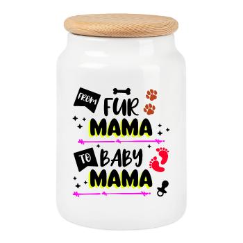 Déclaration de maman Sucette Bébé enceinte Parents - Boîte à biscuits avec couvercle en bois - blanc - Devant