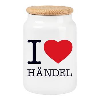 J’ADORE HAENDEL - Boîte à biscuits avec couvercle en bois - blanc - Devant