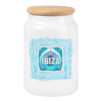 Ibiza Electronics Art Design - Boîte à biscuits avec couvercle en bois - blanc - Devant