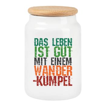 Wanderwege Wanderer Statement Klettern Wandern - Keksdose mit Holzdeckel - Weiß - Vorne