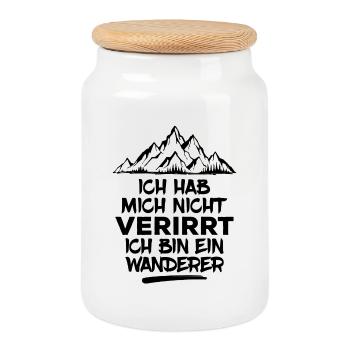 Wandern Bergwanderung Wanderer Statement Wanderung - Keksdose mit Holzdeckel - Weiß - Vorne