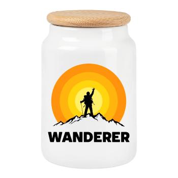 Wanderer Wandern Wanderung Bergwandern Spruch - Keksdose mit Holzdeckel - Weiß - Vorne