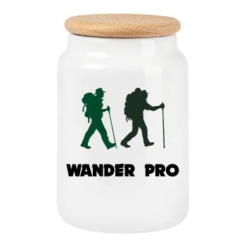 Hiking Statement Mountain Peaks Via Ferrata Mountains - Cookie Jar with Wooden Lid - white - Front