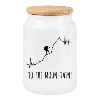 Hiking Mountaineering Statement Hiker Hike - Cookie Jar with Wooden Lid - white - Front