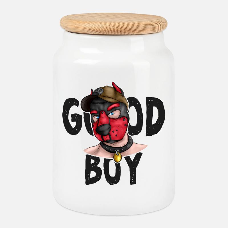 GoodBoyRed - Keksdose mit Holzdeckel - Weiß