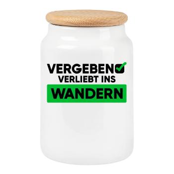 Wandern Wanderung Statement Wanderer Bergwanderung - Keksdose mit Holzdeckel - Weiß - Vorne
