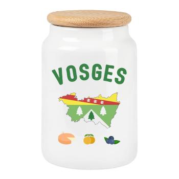 Vosges - Cookie Jar with Wooden Lid - white - Front