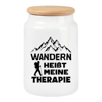 Bergwanderung Wanderung Wanderer Wandern Statement - Keksdose mit Holzdeckel - Weiß - Vorne