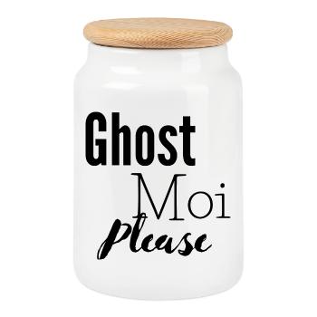 Ghost - Cookie Jar with Wooden Lid - white - Front