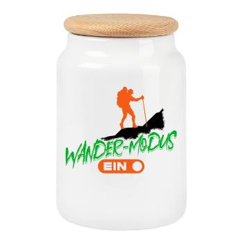 Gipfelkreuz Wandern Wanderung Bergsteigen Spruch - Keksdose mit Holzdeckel - Weiß - Vorne
