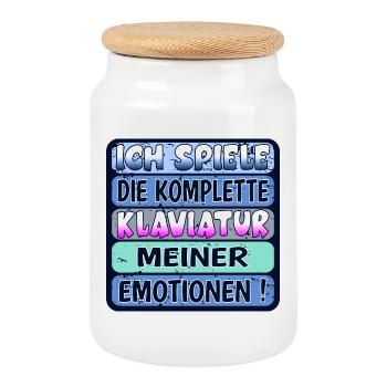 Charaktereigenschaften EMOTIONAL EMOTIONEN ZEIGEN - Keksdose mit Holzdeckel - Weiß - Vorne