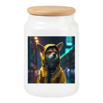 Human Dog - Keksdose mit Holzdeckel - Weiß - Vorne