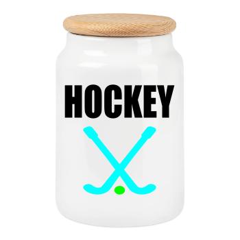 BALL SPORT HOCKEY - FIELD HOCKEY - Cookie Jar with Wooden Lid - white - Front